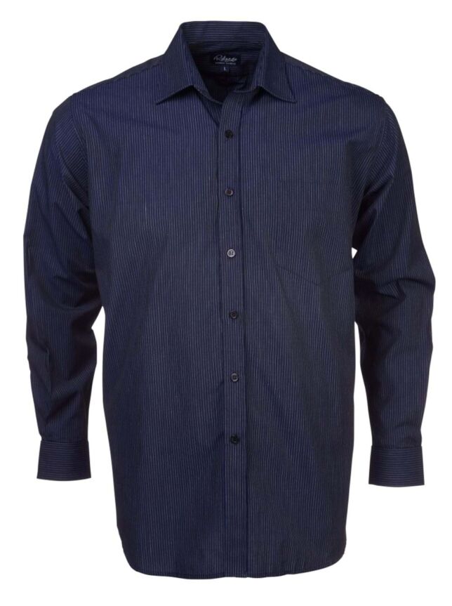 Mens Stripe K122 L/S Shirt – Cobalt