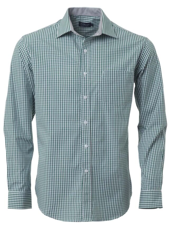 Mens Kingsley K235 L/S Shirt – Red/White – Blue/White – Bottle/White – Navy/White