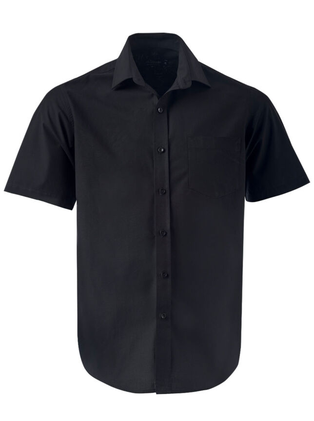 Mens Ellis K255 S/S Shirt – Black/Silver Grey/White