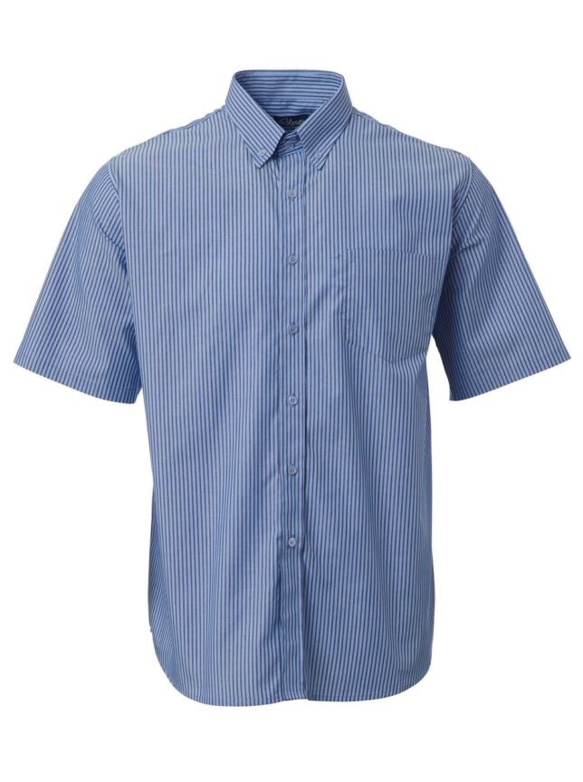 Mens K121 Stripe S/S Shirt – Navy/Sky