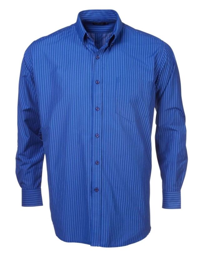 Mens Stripe K202 L/S Shirt – Black/Red/Lime/Navy/Powder Blue/Royal