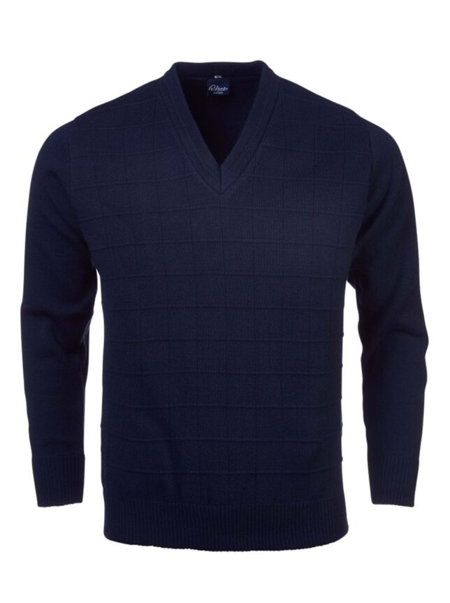 Mens Deluxe L/S Pullover – Black/Navy