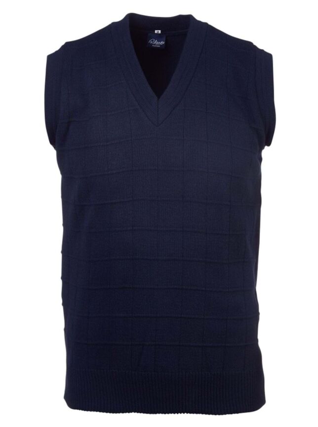 Mens Deluxe S/Less Knitwear – Black/Navy