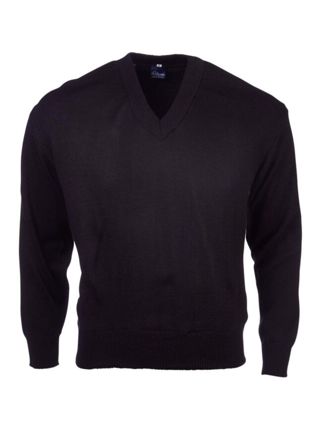 Mens Basic L/S Pullover – Black/Navy
